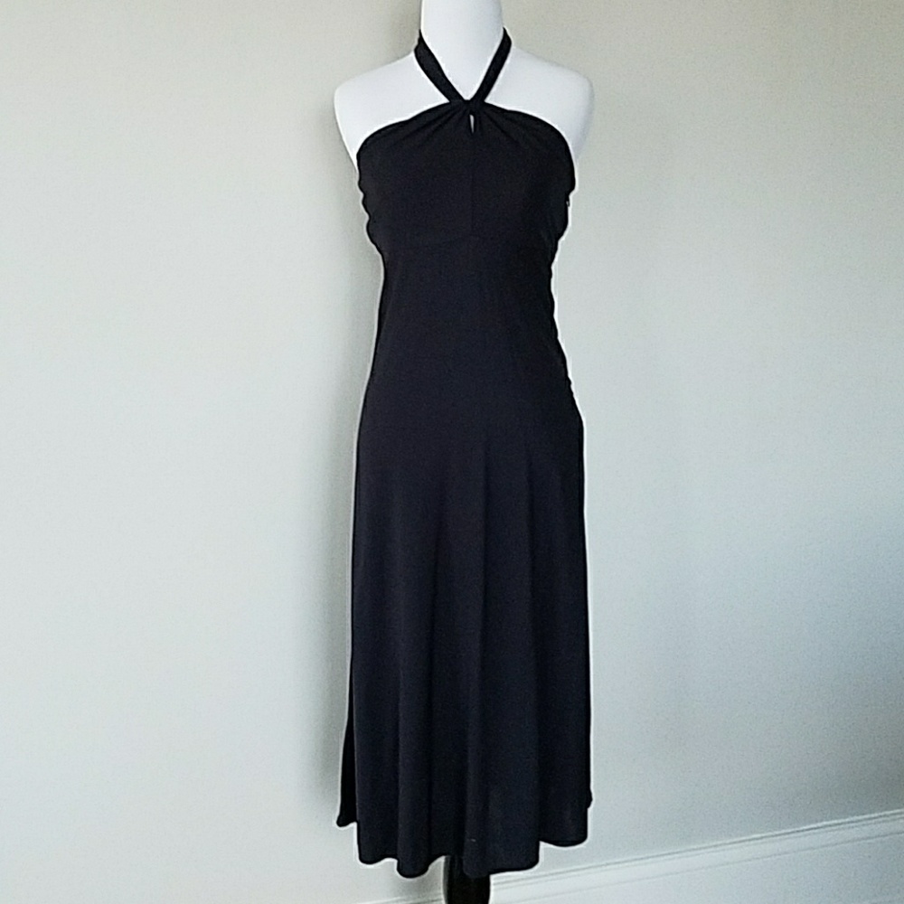 Ann Taylor navy halter dress